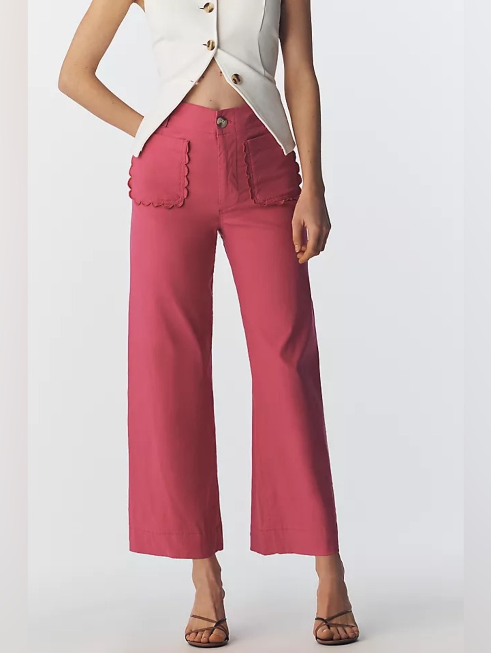 NWT Size 34 - Maeve Colette Magic Fabric Scallop-Pocket Pants (US$ 148)
